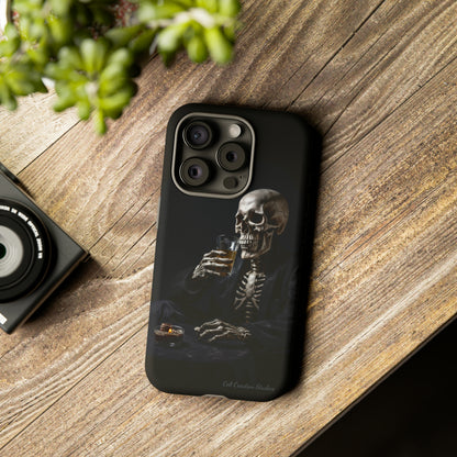 "Embrace the Dark Side with Our Skeleton Drinking Phone Case" -Tough Cases