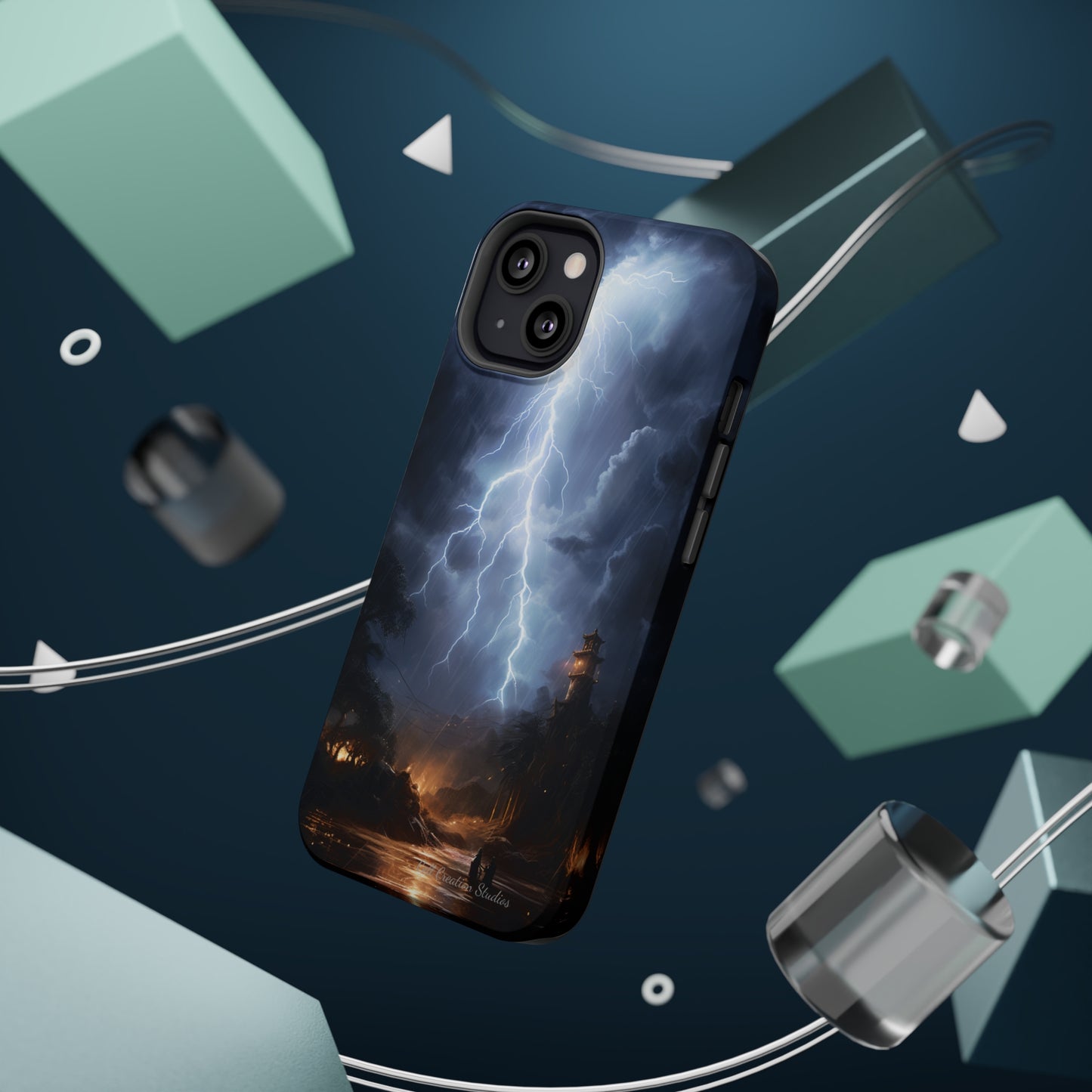 Introducing the "Electric Skies" Cell Phone Case – Unleash the Power of the Storm -MagSafe Tough Cases