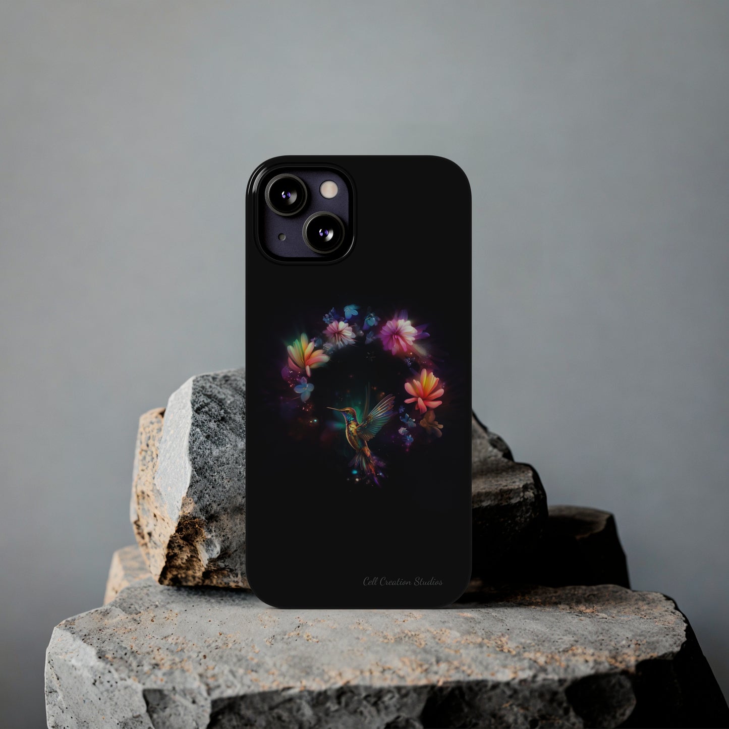 Introducing the "Floral Harmony Hummingbird" Cell Phone Case – Where Elegance Meets Nature -Slim Phone Cases