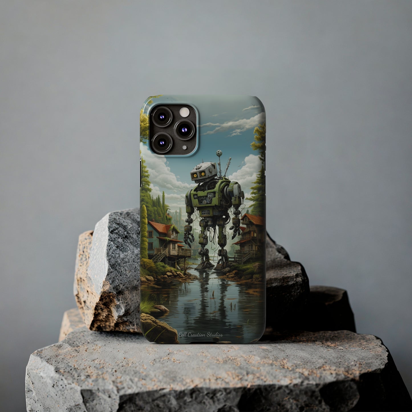 Introducing the "Robo-Rescue" Cell Phone Case – Witness a Heartwarming Scene of Robot Seeking Assistance -Slim Phone Cases