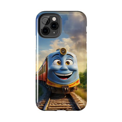 The "Smiling Blue Train" Phone Case -Tough Phone Cases