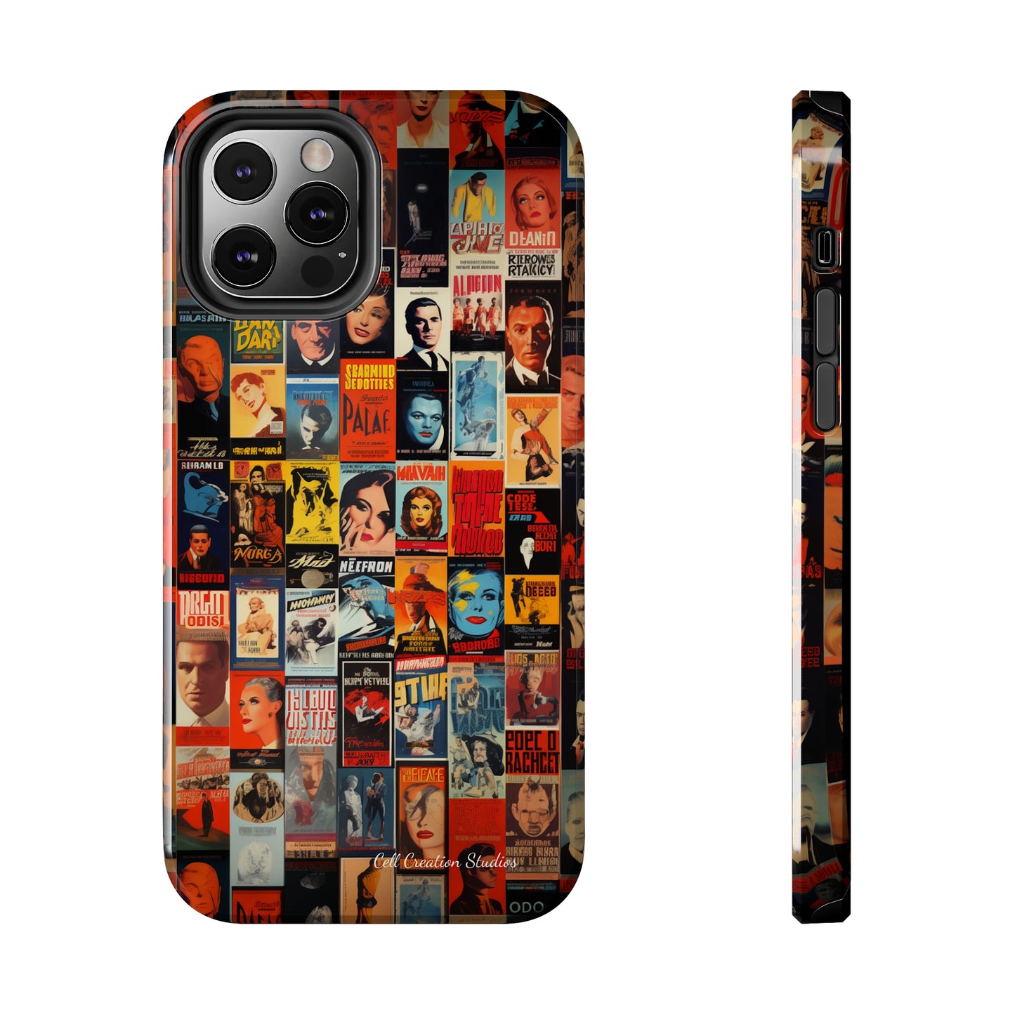 Introducing the "Vintage Movie Poster Collage" Cell Phone Case – Timeless Hollywood Charm -Tough Phone Cases