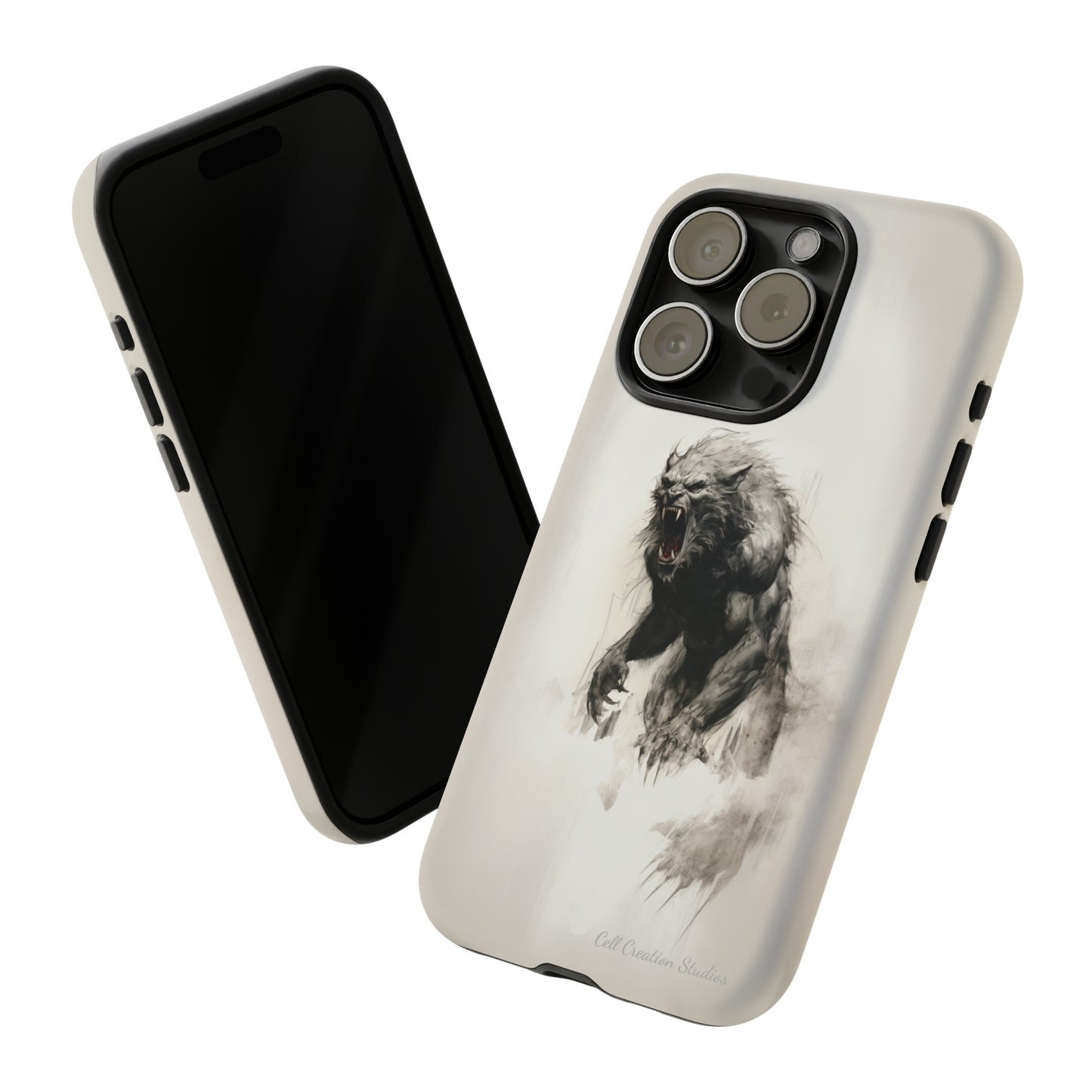 "Moonlit Shadow" Werewolf Sketch Cell Phone Case -Tough Cases