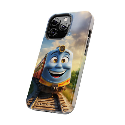 The "Smiling Blue Train" Phone Case -Tough Phone Cases