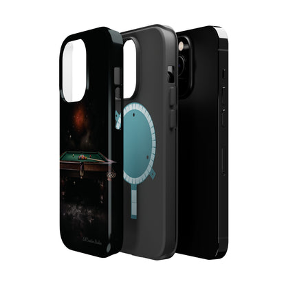 "Rack 'Em Up in Style: Pool Table-Themed Phone Case with Space Background" -MagSafe Tough Cases