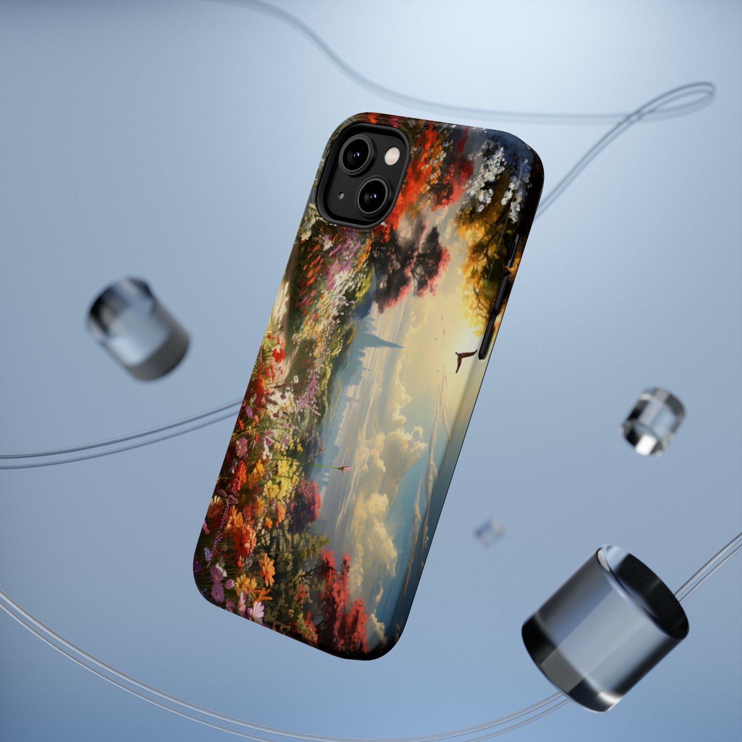 Introducing the "Floral Haven" Cell Phone Case – Where Nature and Urban Marvels Converge! -MagSafe Tough Cases