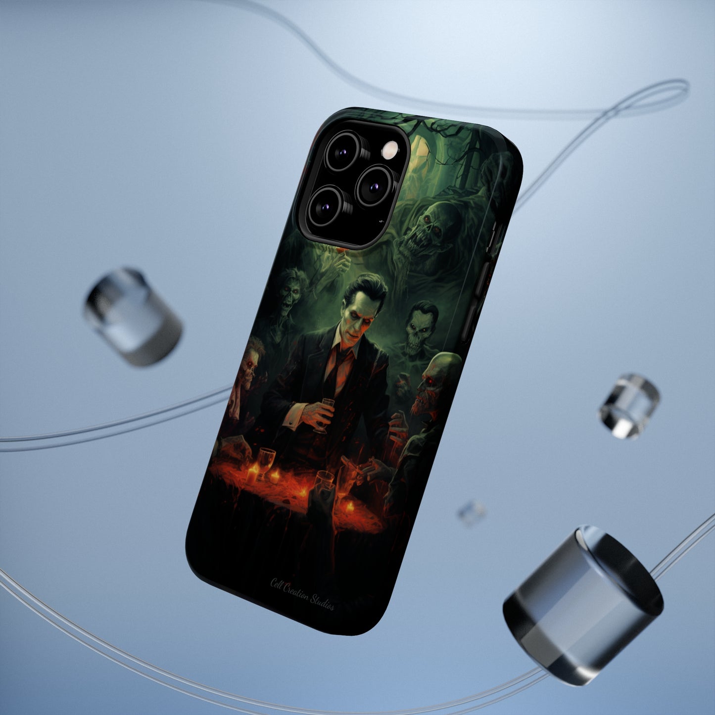 Introducing the "Dracula's Halloween Soiree" Cell Phone Case – Join the Spooky Gathering -MagSafe Tough Cases