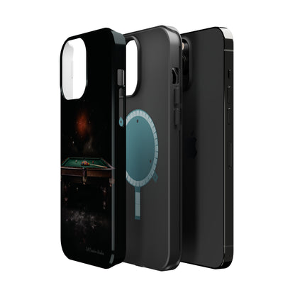 "Rack 'Em Up in Style: Pool Table-Themed Phone Case with Space Background" -MagSafe Tough Cases