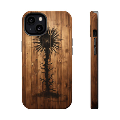 "Desert Plant on Wood Themed Phone Case: Embrace Nature's Beauty" -MagSafe Tough Cases