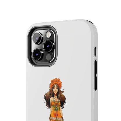 Introducing the "Groovy Hippie Chick" Cell Phone Case – Peace, Love, and Retro Style -Tough Phone Cases