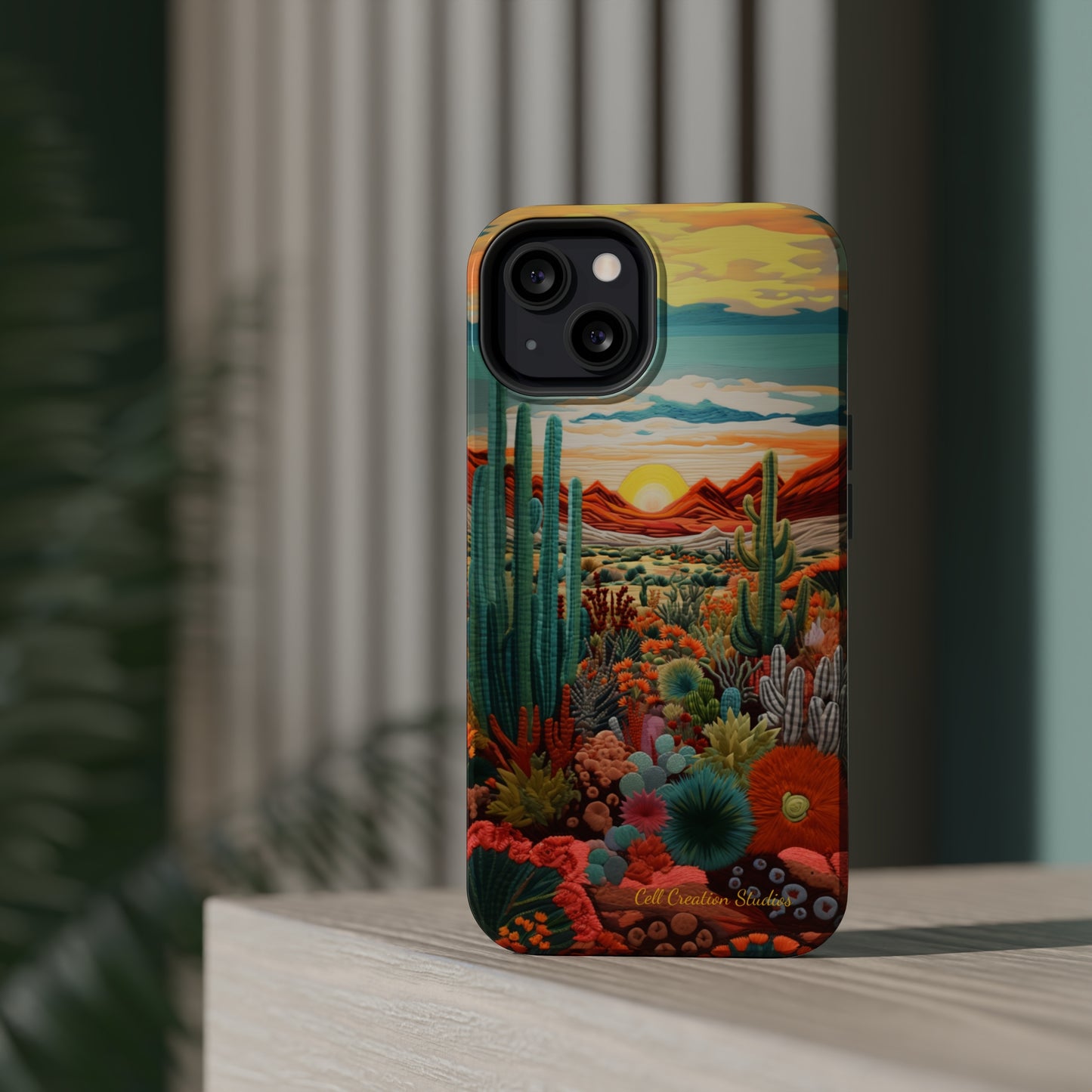 "Desert Bloom Embroidery" -MagSafe Tough iPhone Cases