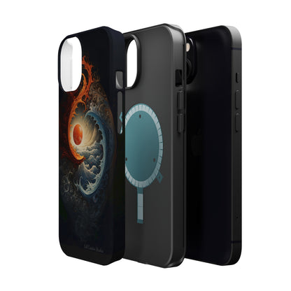 "Dual Elements Clash: Fire and Water Abstract" Phone Case -MagSafe Tough Cases