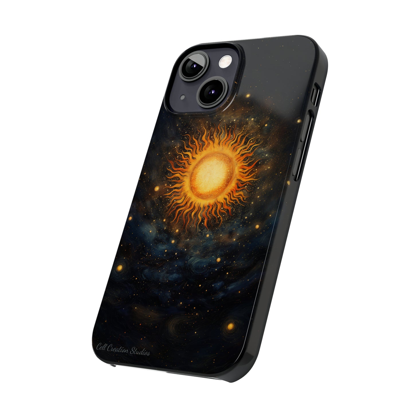 Introducing the "Celestial Sun and Stars" Cell Phone Case – Carry the Cosmos with You -Slim Phone Cases