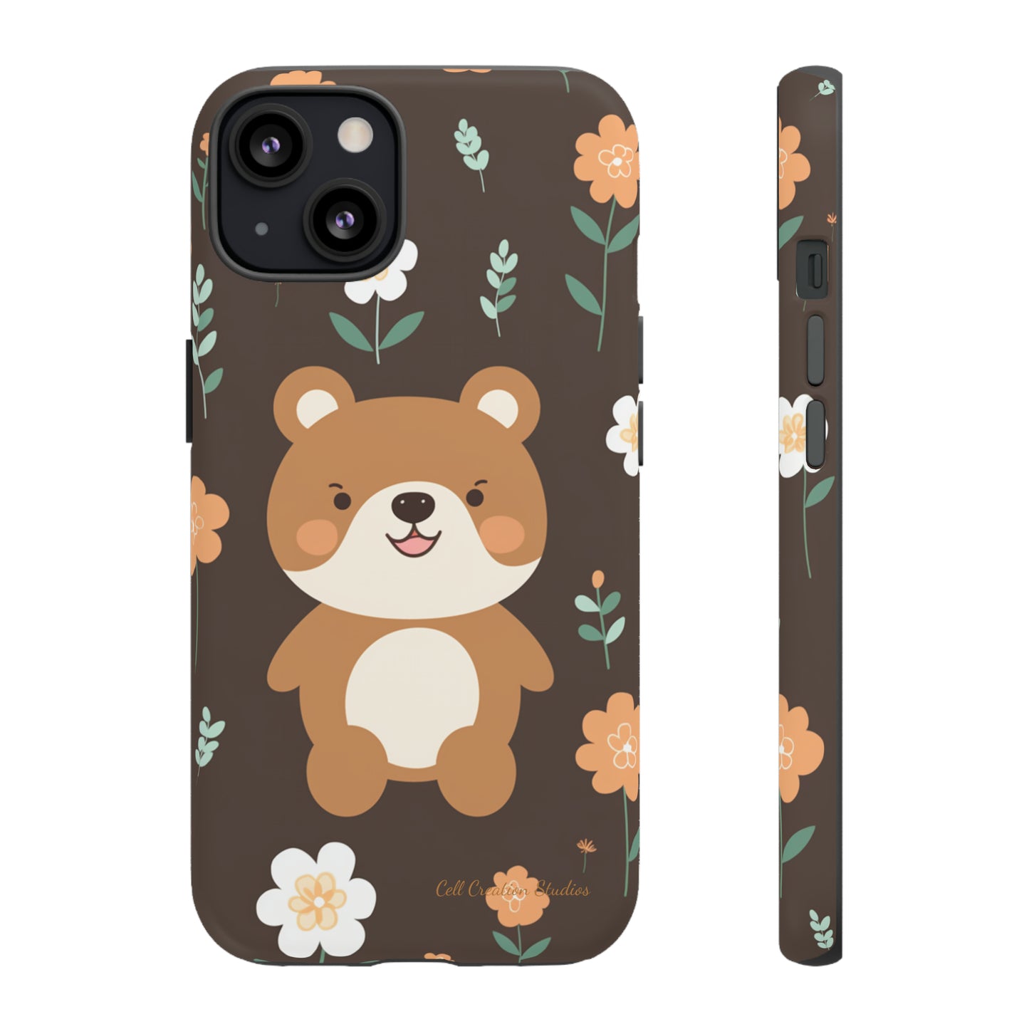 "Floral Bear Elegance" -Tough Phone Cases