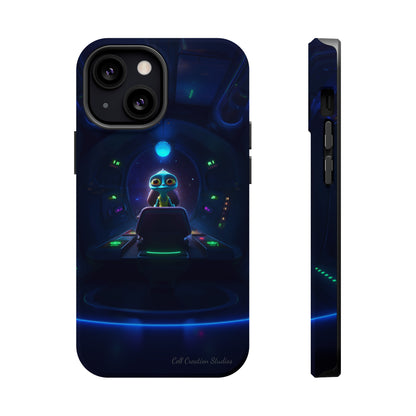 The "Galactic Buddy" Blue Alien Spaceship Phone Case -MagSafe Tough Cases