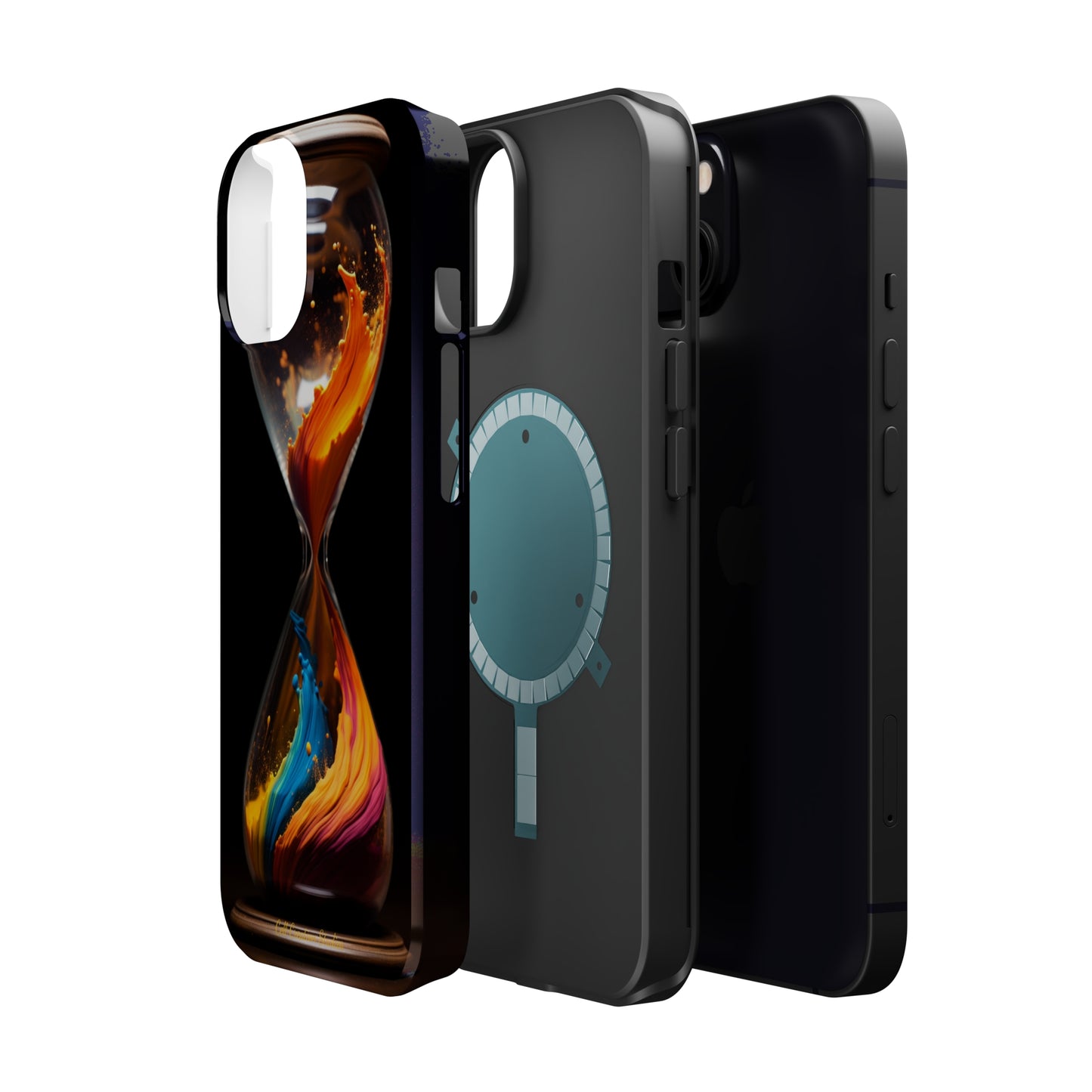 Introducing the "Colorful Sands Hourglass" Cell Phone Case – Embrace Time's Beauty with a Mesmerizing Hourglass Design -MagSafe Tough Cases