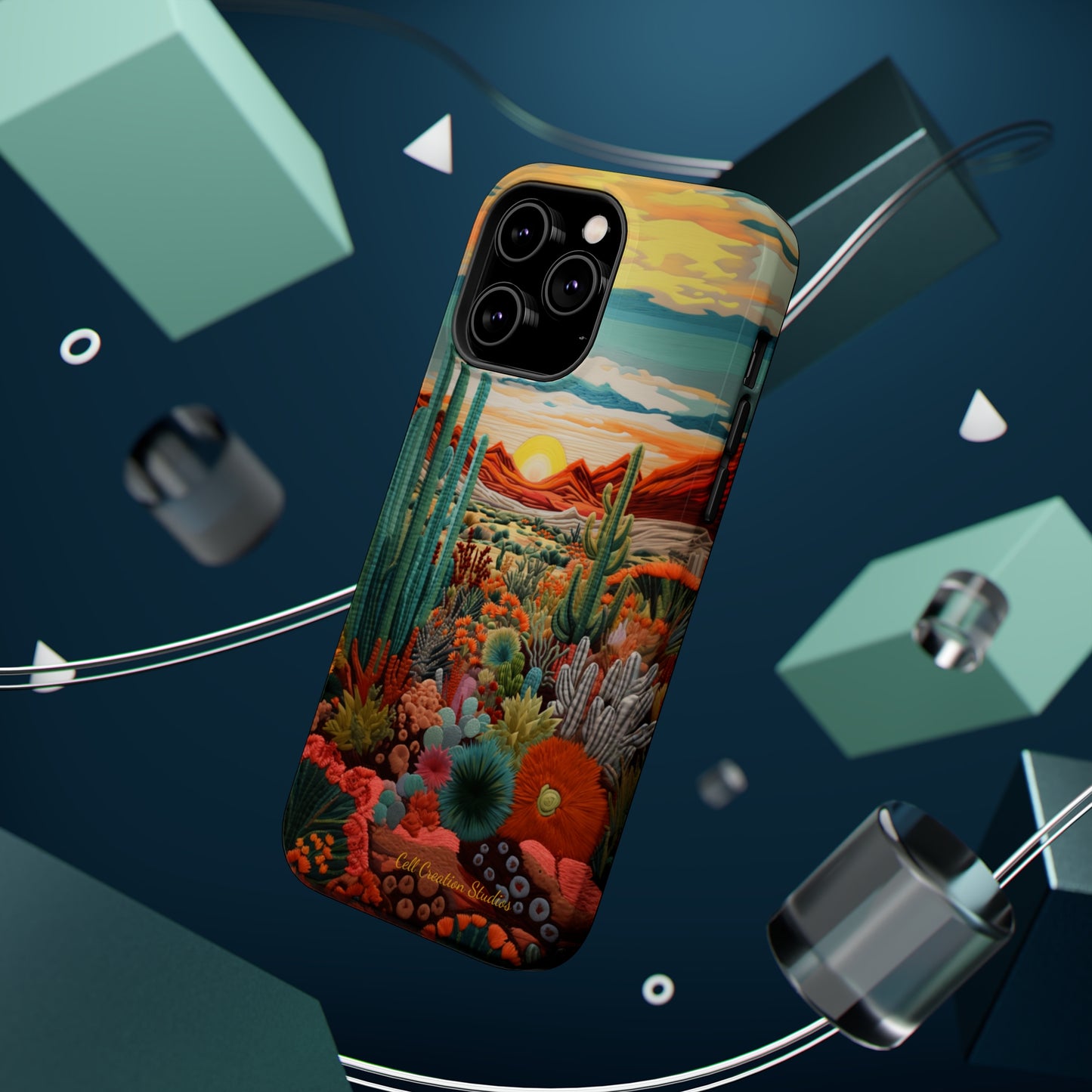 "Desert Bloom Embroidery" -MagSafe Tough iPhone Cases