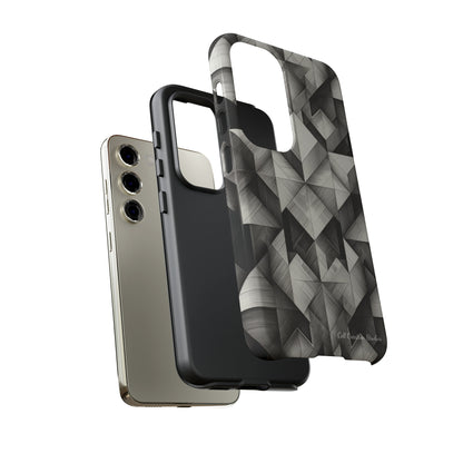 The "Black and White Geometric Pattern" Cell Phone Case- Elevate Your Phone's Style -Tough Cases