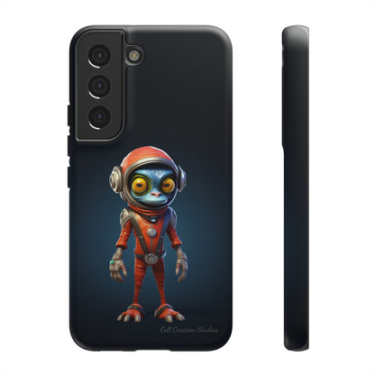 The "AstroGuard" Animated Blue Alien Astronaut Phone Case -Tough Cases