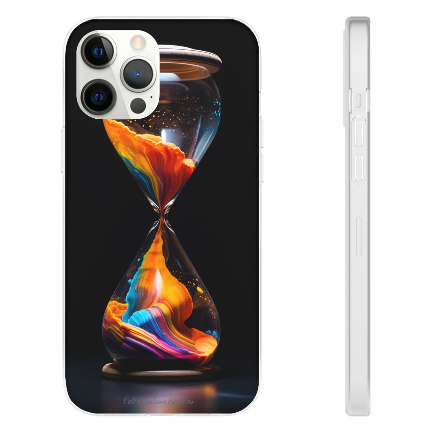 Introducing the "Vibrant Sands of Time" Cell Phone Case – Embrace the Beauty of Colorful Hourglass Design -Flexi Cases