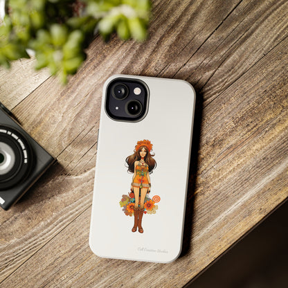 Introducing the "Groovy Hippie Chick" Cell Phone Case – Peace, Love, and Retro Style -Tough Phone Cases