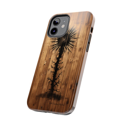 "Desert Plant on Wood Themed Phone Case: Embrace Nature's Beauty"-Tough Phone Cases