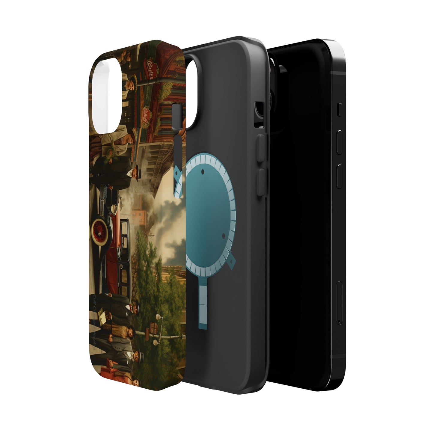 Introducing the "1920s Americana Revival" Cell Phone Case – Step into Nostalgic Elegance with a Vintage Street Scene! -MagSafe Tough Cases