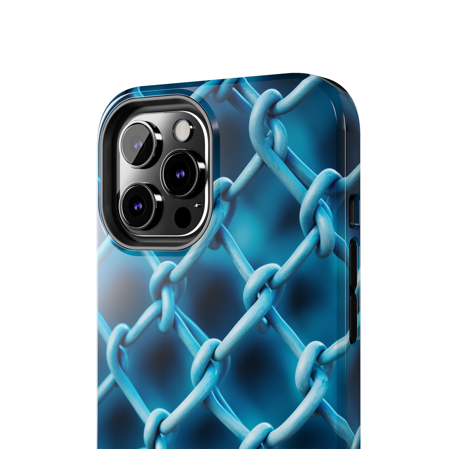 Introducing the "Elegant Chainlink" Cell Phone Case – Embrace Contemporary Style with Blue Chain Link Design -Tough Phone Cases