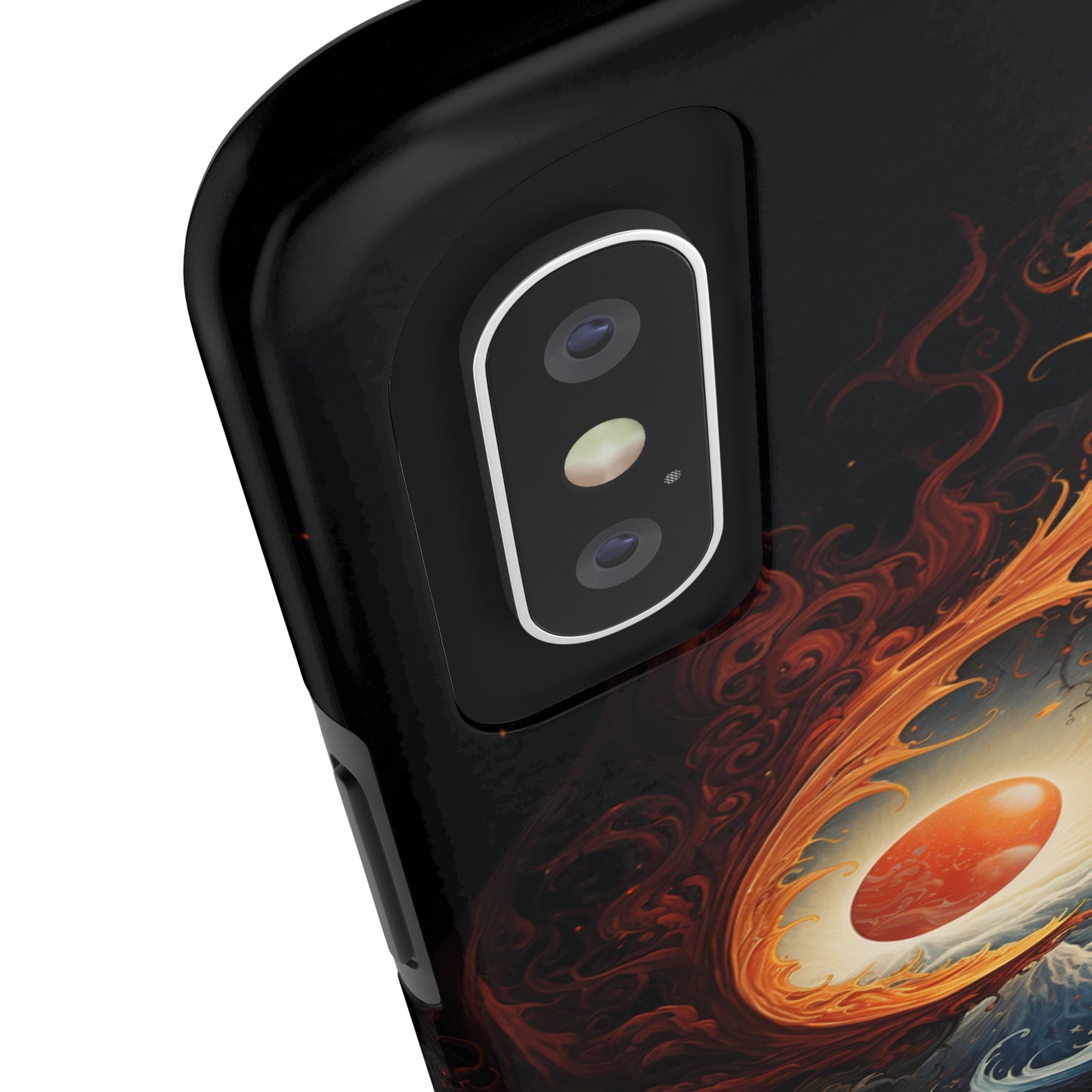 "Dual Elements Clash: Fire and Water Abstract" Phone Case -Tough Phone Cases