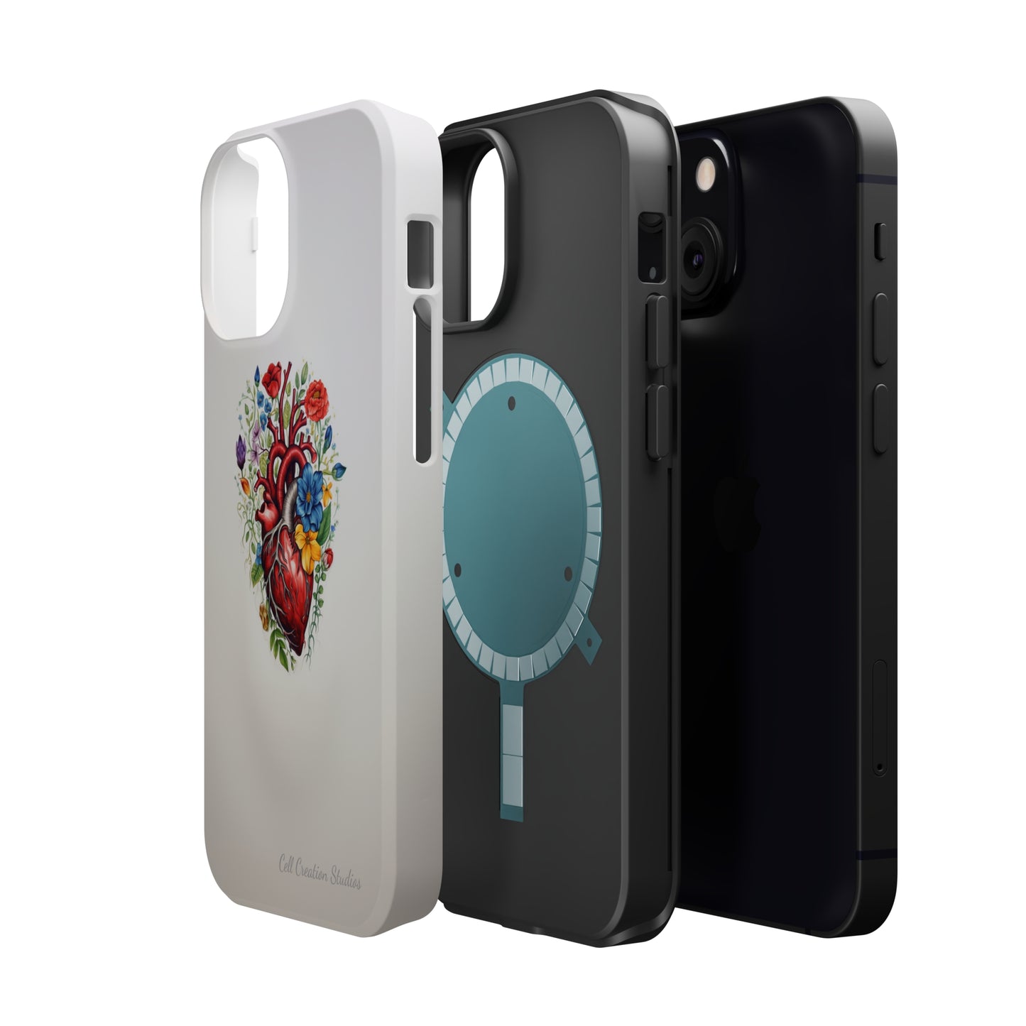 "Floral Heart Harmony" -MagSafe Tough iPhone Cases