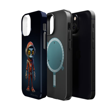 The "AstroGuard" Animated Blue Alien Astronaut Phone Case -MagSafe Tough Cases