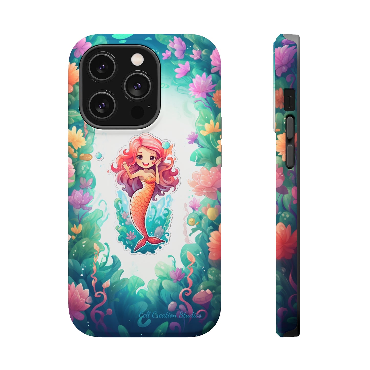 "Pink Seaflower Mermaid" -MagSafe Tough iPhone Cases