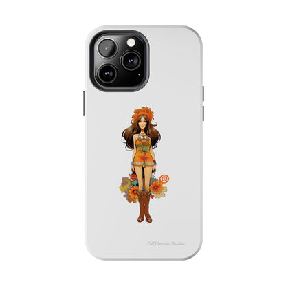 Introducing the "Groovy Hippie Chick" Cell Phone Case – Peace, Love, and Retro Style -Tough Phone Cases