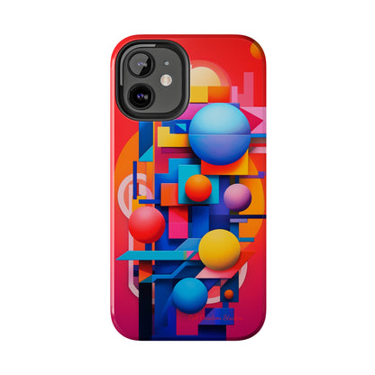 The "Geometric Red Background" Cell Phone Case- Upgrade Your Phone's Aesthetics -Tough Phone Cases