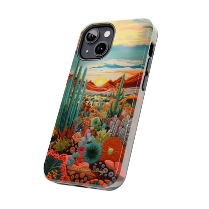 "Desert Bloom Embroidery" -Tough iPhone Cases