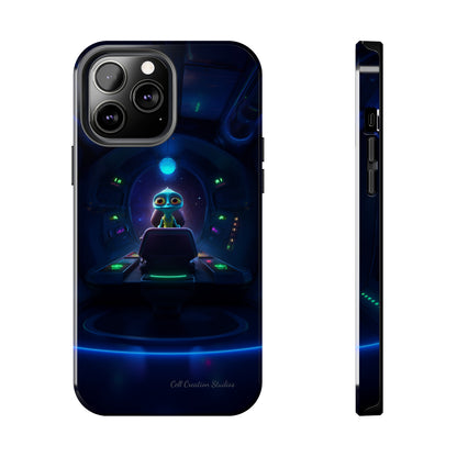 The "Galactic Buddy" Blue Alien Spaceship Phone Case -Tough Phone Cases