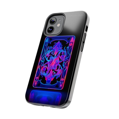 Introducing the "Neon Ace of Hearts" Cell Phone Case – Elevate Your Style with a Dazzling Card -Tough Phone Cases