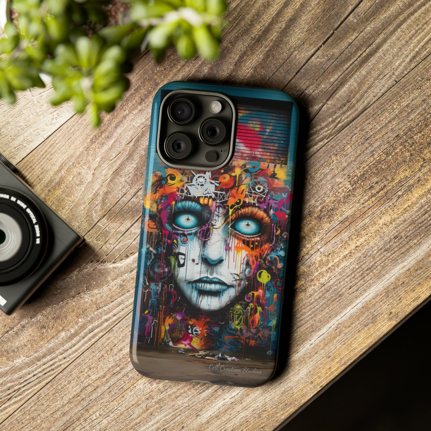 Elevate Your Style with our "Graffiti Face Concrete Wall" Phone Case -Tough Cases