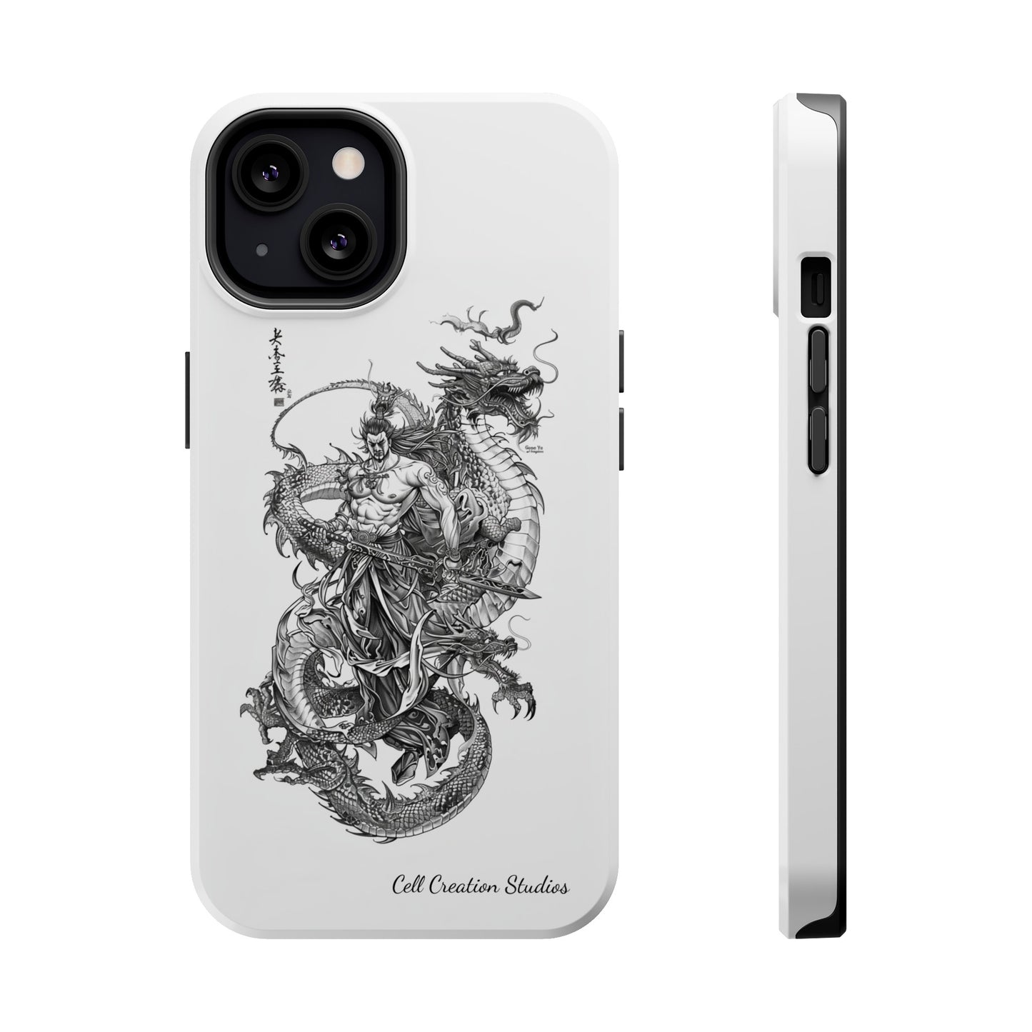 "Samurai and Dragon Sketch" -MagSafe Tough iPhone Cases