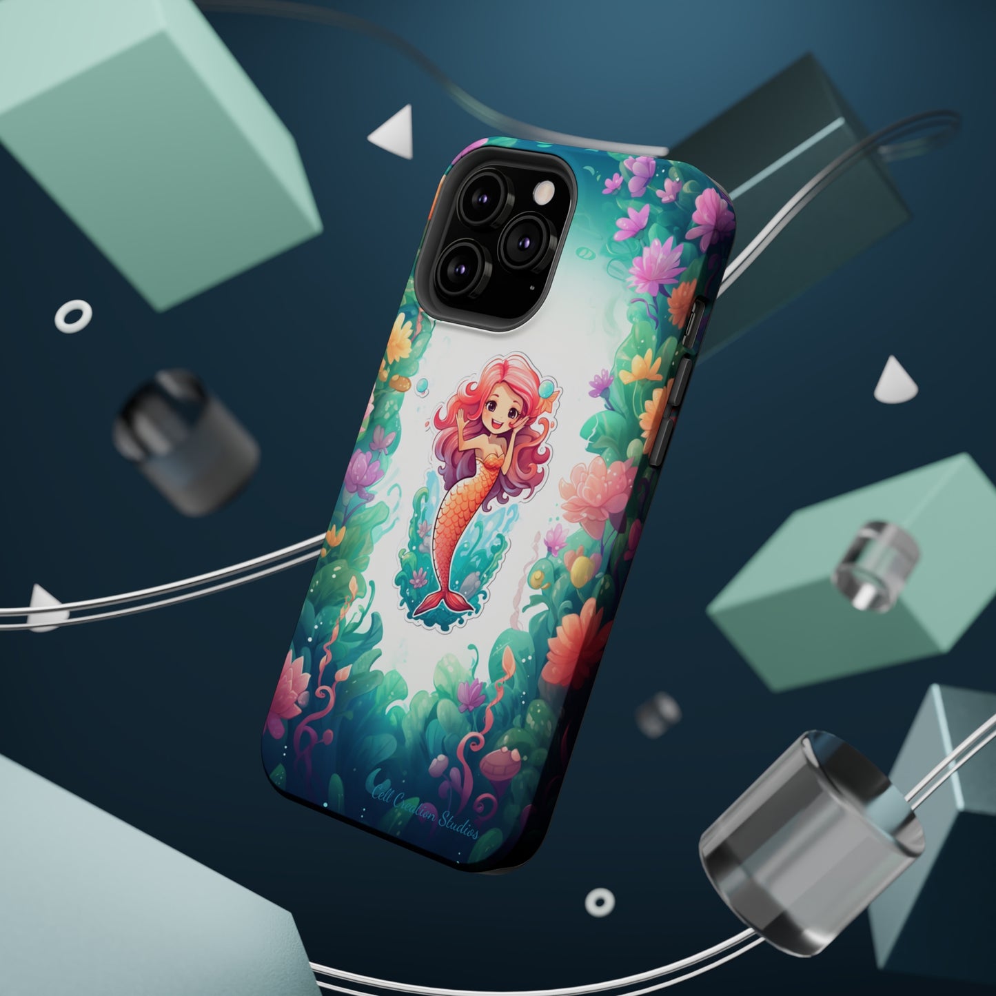 "Pink Seaflower Mermaid" -MagSafe Tough iPhone Cases