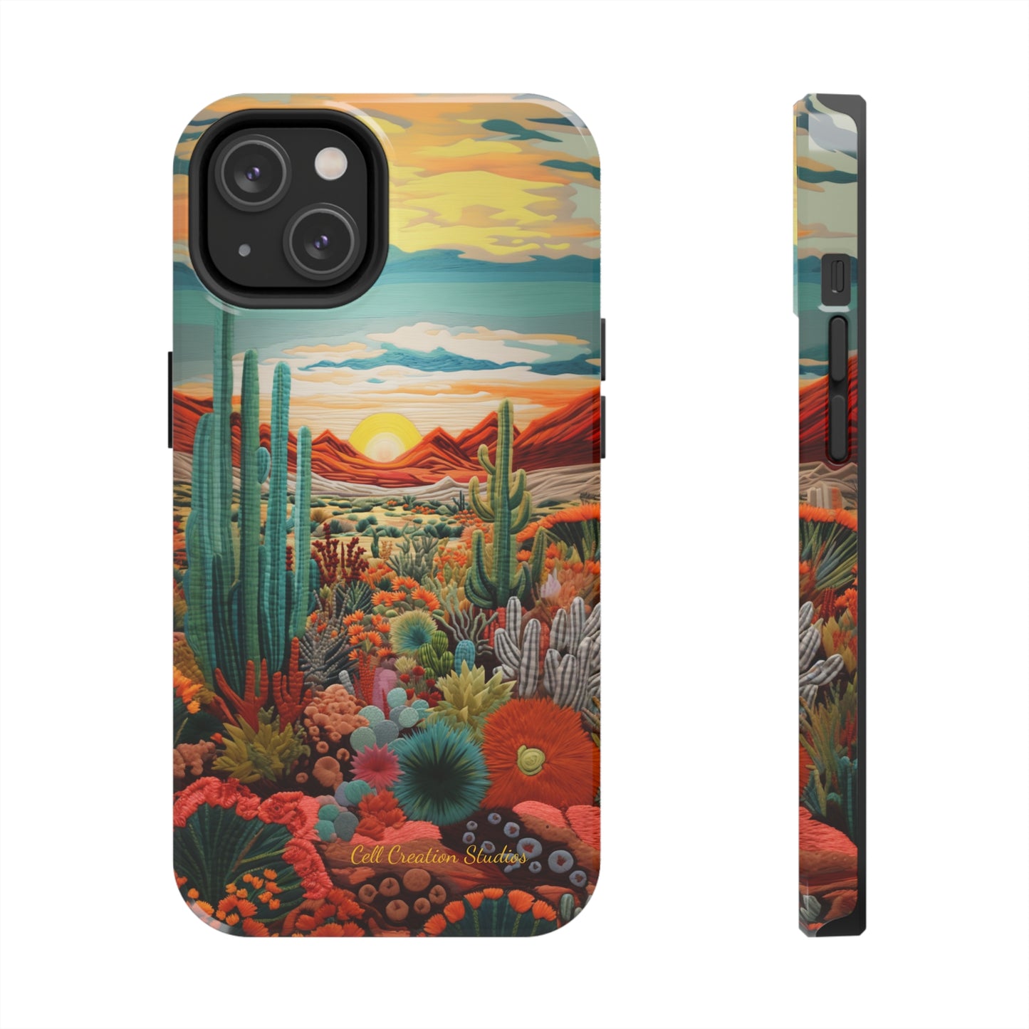 "Desert Bloom Embroidery" -Tough iPhone Cases