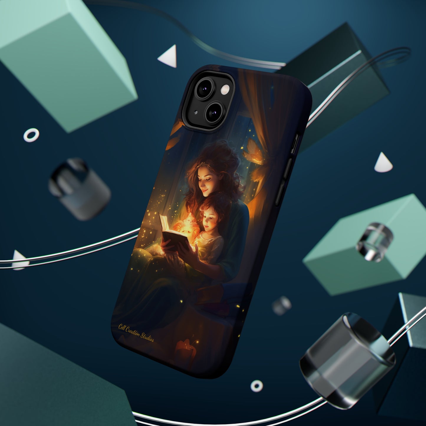 Introducing the "Bedtime Story Bliss" Cell Phone Case – Cherish Heartwarming Moments with Every Glance -MagSafe Tough Cases