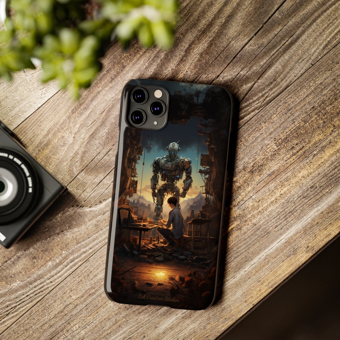 Introducing the "Mechanical Bond" Cell Phone Case – Witness a Captivating Moment of Giant Robot and Boy -Slim Phone Cases