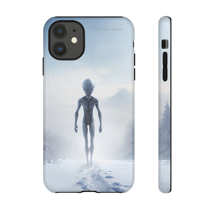 Introducing the "Frosty Extraterrestrial" Cell Phone Case – Embrace Alien Intrigue Amidst the Snowscape -Tough Cases