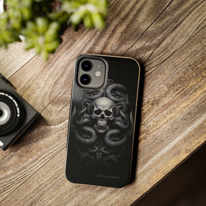 Introducing the "Monochrome Skull and Snakes" Cell Phone Case – A Bold Statement -Tough Phone Cases