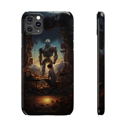 Introducing the "Mechanical Bond" Cell Phone Case – Witness a Captivating Moment of Giant Robot and Boy -Slim Phone Cases