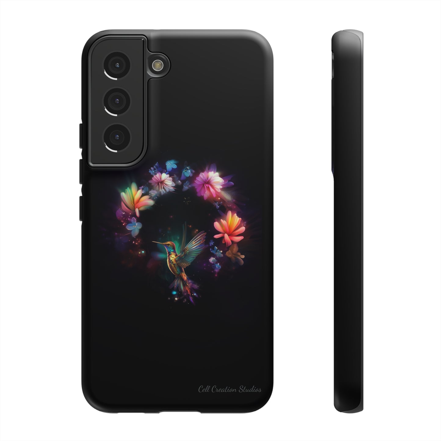 Introducing the "Floral Harmony Hummingbird" Cell Phone Case – Where Elegance Meets Nature -Tough Cases