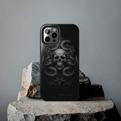 Introducing the "Monochrome Skull and Snakes" Cell Phone Case – A Bold Statement -Tough Phone Cases