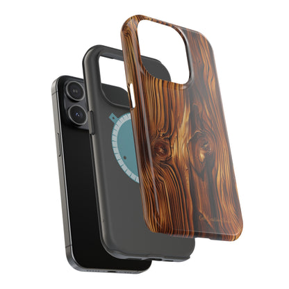 "Wood Grain Elegance" -MagSafe Tough iPhone Cases