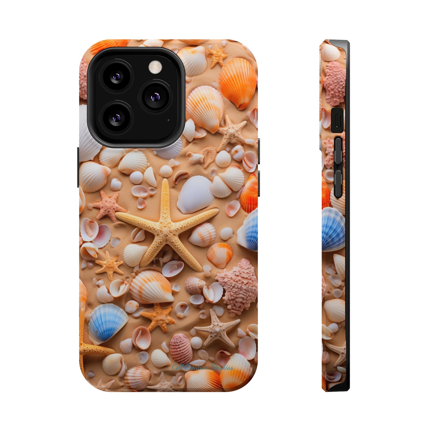 "Seaside Serenity Phone Case: Starfish and Seashells" -MagSafe Tough Cases